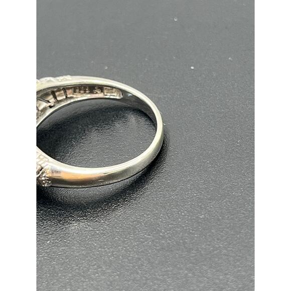 Vintage 925 Sterling Silver 8mm Square CZ Ring Ornate Floral Band Size 9 - Picture 5 of 9